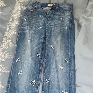 Madewell skinny floral jeans